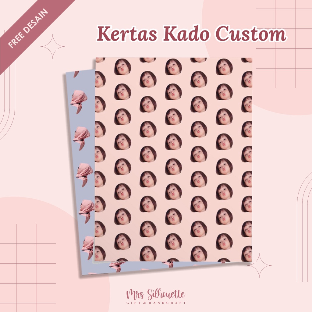 

[LANGSUNG PROSES] KERTAS KADO CUSTOM / SATUAN BISA / REQUEST GAMBAR SUKA SUKA / FOTO BEBAS