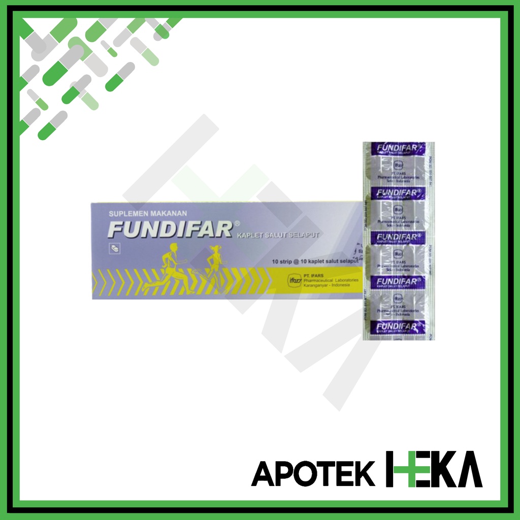 Fundifar Kaplet Box isi 10x10 Tablet - Multivitamin B1 B6 B12 E (SEMARANG)