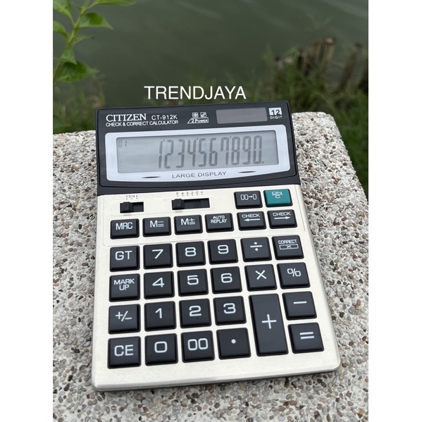 

KALKULATOR CITIZEN CT-912K CALCULATOR baterai aa mudah 12 digit cek ulang dengan KUALITAS 912 K