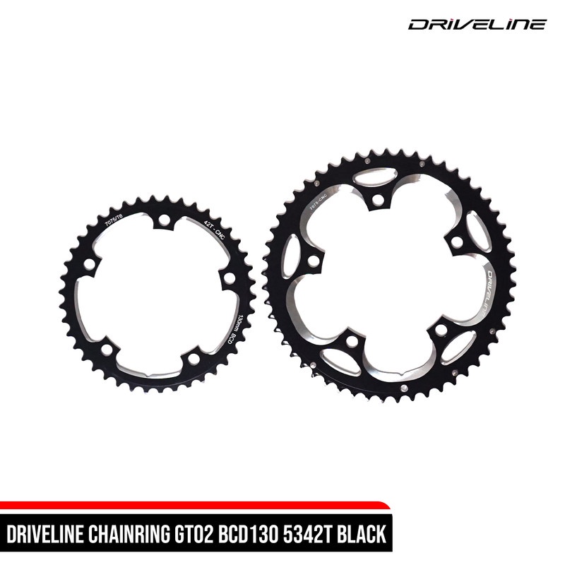 DRIVELINE CHAINRING GT02 BCD130 53/42T BLACK