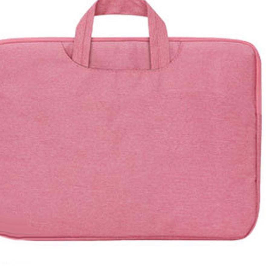 Tas Laptop Softcase Nylon Jinjing Zipper 15.6 inch pink