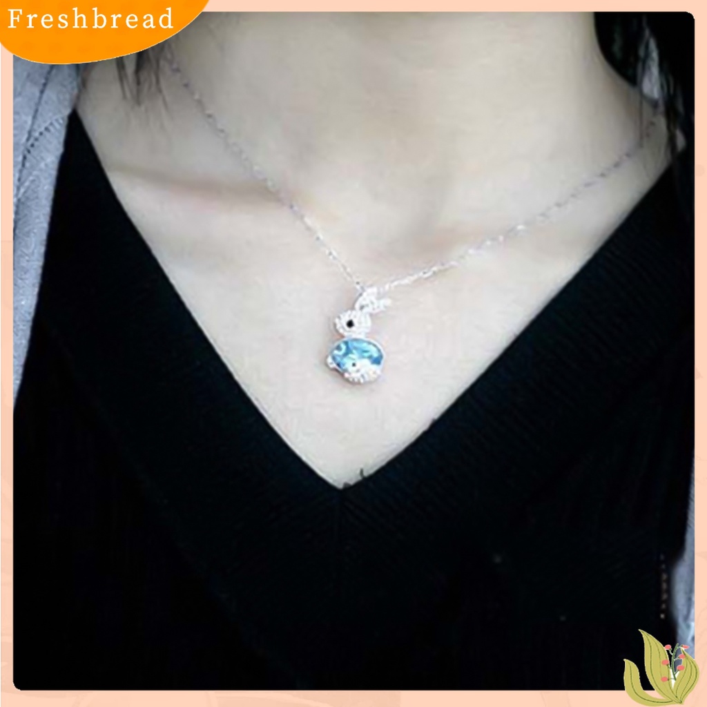 [TERLARIS]Women Fashion Delicate Rhinestone Little Rabbit Pendant Sweater Necklace Jewelry