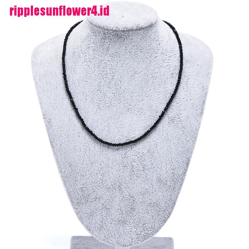 Kalung Rantai Klavikula Aksen Kristal Warna Hitam