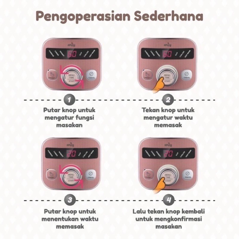 Emily Slow Cooker Claypot 1L /Baby &amp; Family Food Maker ESC-34003 - Alat masak MPASI bayi