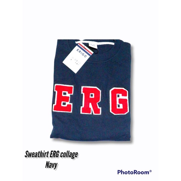 Sweatshirt/crewneck  Erigo  Collage Navy 100%original TERMURAH