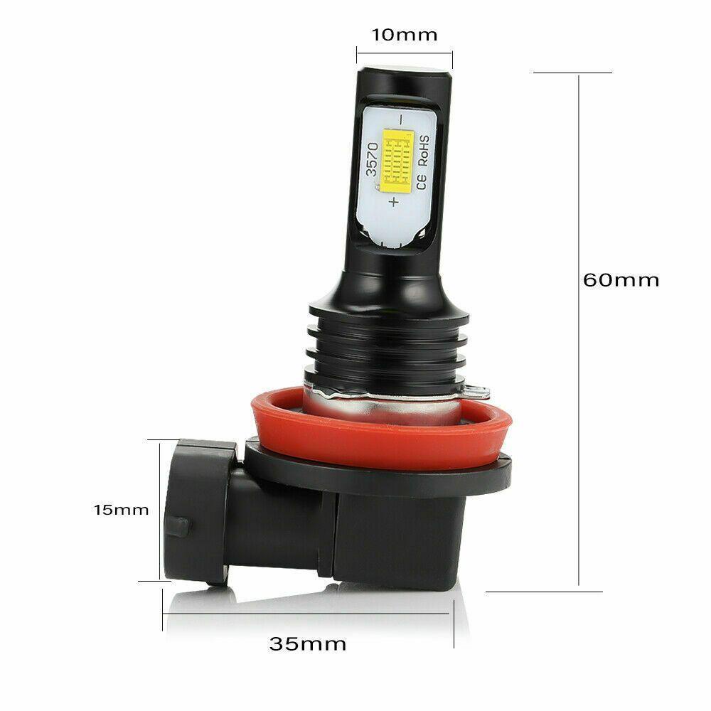 Populer 2Pcs/Set Lampu Kabut Mobil 80W 8000K Terang LED Super Terang Hi/Low Kit Beam DRL