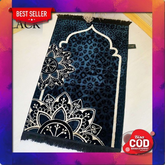 Sajadah Turki Hitam Premium Motif Bunga Bahan Tebal Dan Halus Zamziba Sejada Sejadah Travel Sajadah 