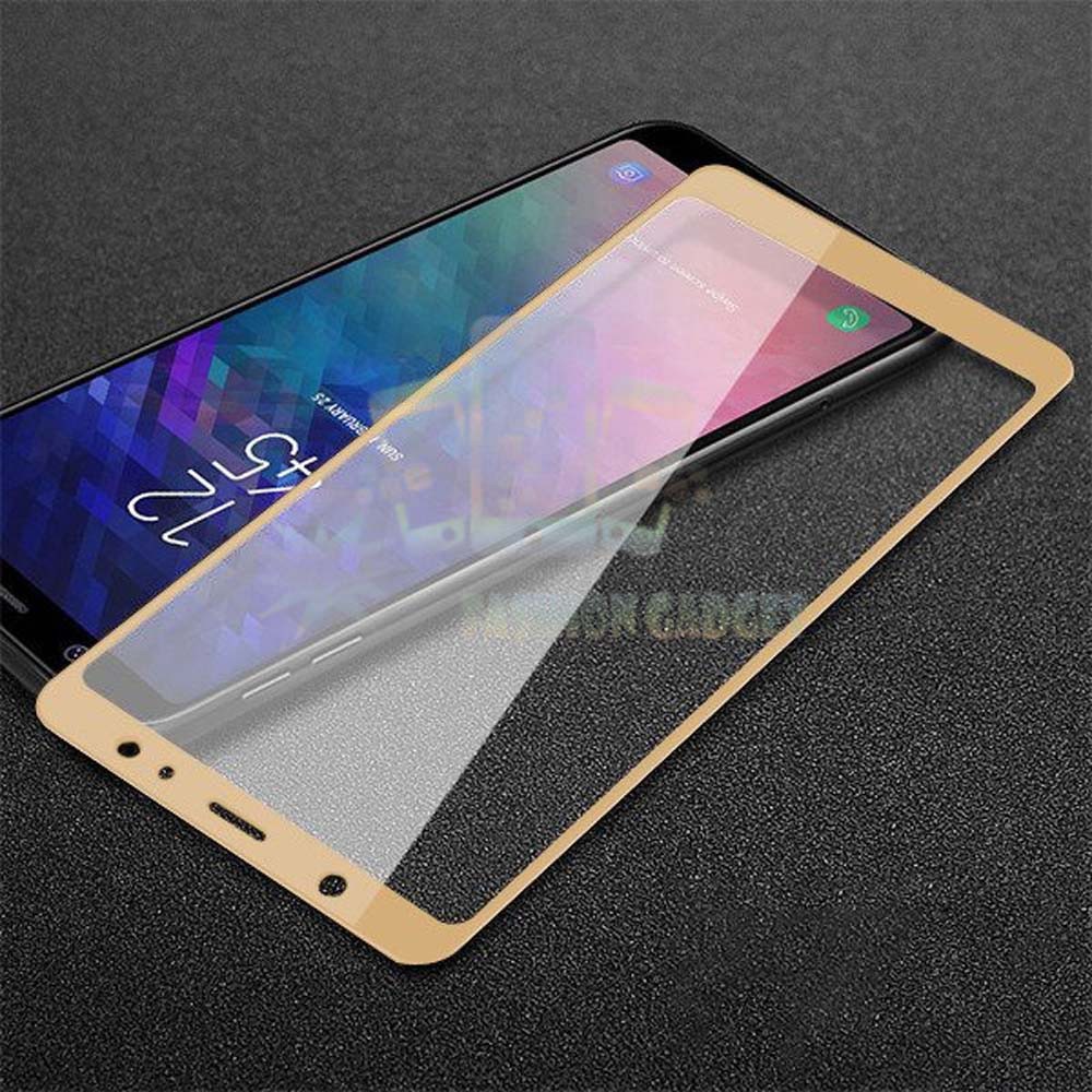 Tempered Glass Samsung Galaxy A6+ 2018 A6 Plus 6.0inc Full Colour Depan Anti Gores Kaca Screen Guard