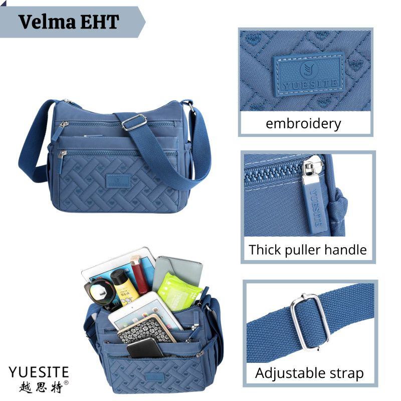 TAS SELEMPANG WANITA POLOS BORDIR YUESITE VELMA ORI CROSSBODY