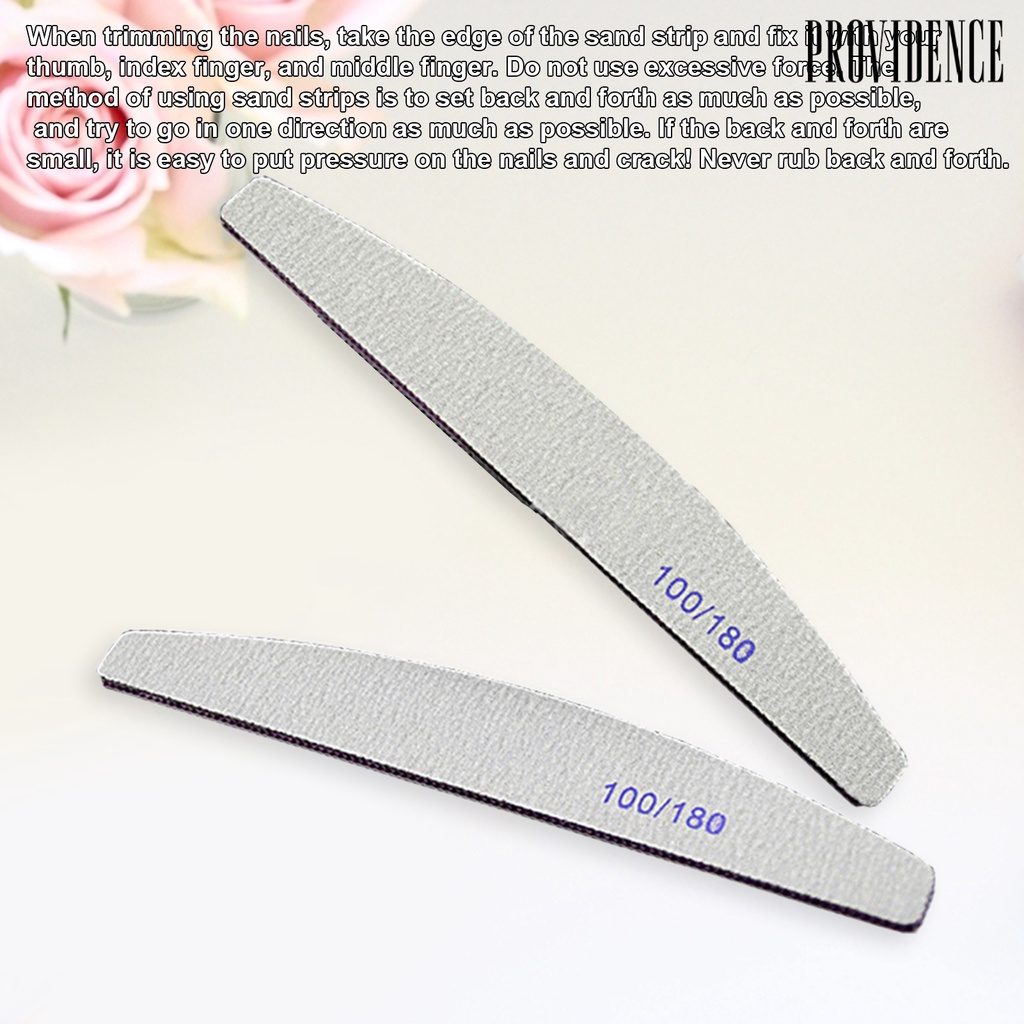 Providence 25Pcs Nail File Smooth Nail Dual Sided Manicure Tools Natural Arylic False Gel Nail File for Salon