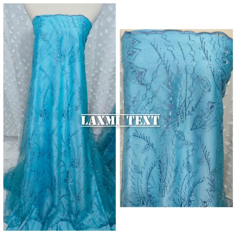 PROMO !! Kain tile akar mutiara / bahan Tulle mutiara / cocok untuk dress gaun seragaman dll TERBARU