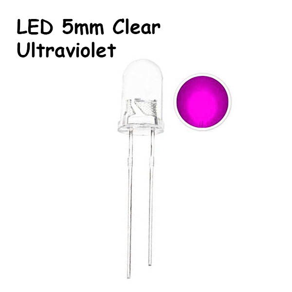 LED UV 5mm Clear Ultraviolet Ungu Purple