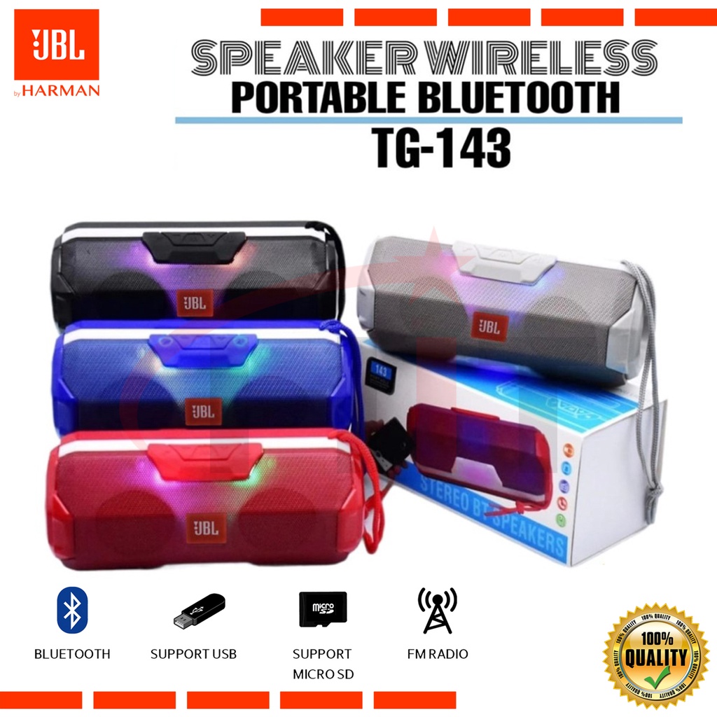 Speaker Bluetooth JBL TG143 PORTABLE Wireless STEREO SUPER BASS