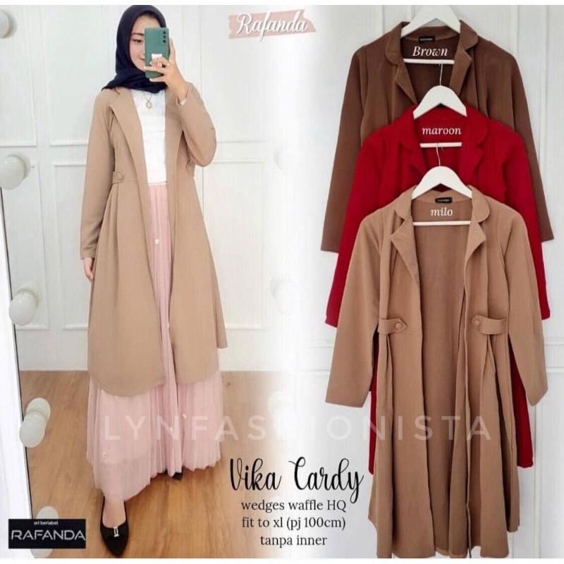 VIKA CARDY/LONG OUTER CARDIGAN WANITA MUSLIMAH /KARDIGAN PREMIUM