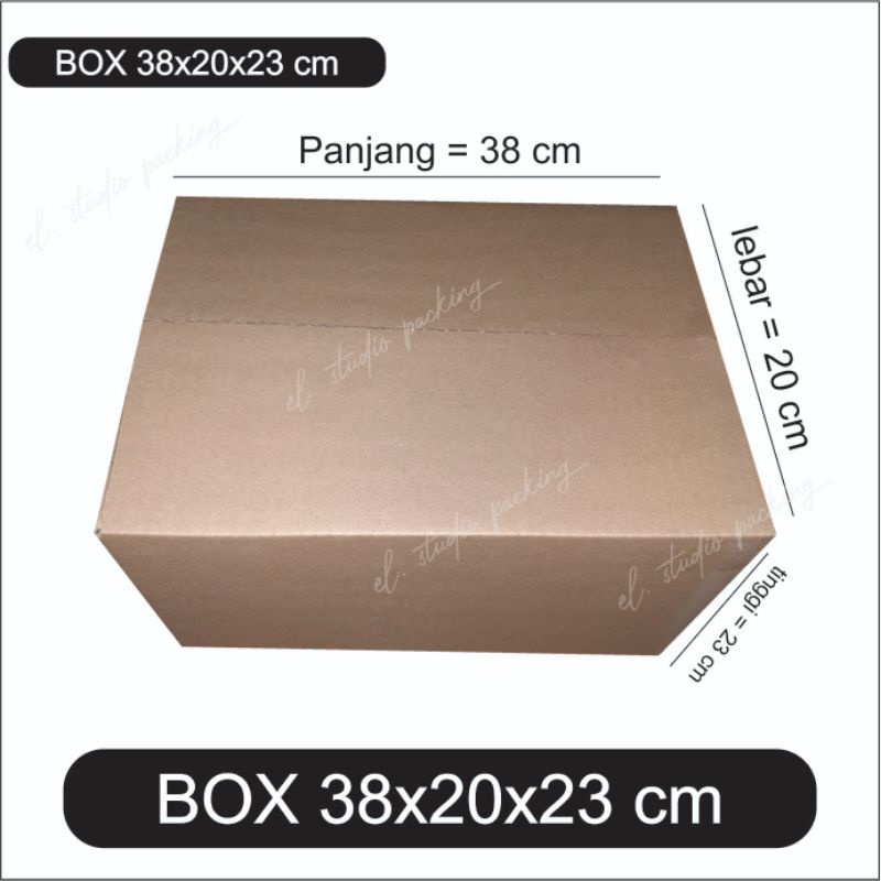 

Box, Kadus paking, Dos 38x20x23 cm single wall