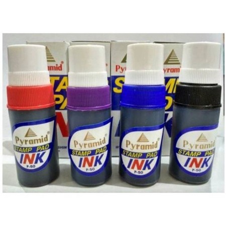 TINTA STEMPEL PYRAMID/ STAMP INK/ REFFILL/ MERAH/ HITAM/ BIRU/ VIOLET PERBOTOL