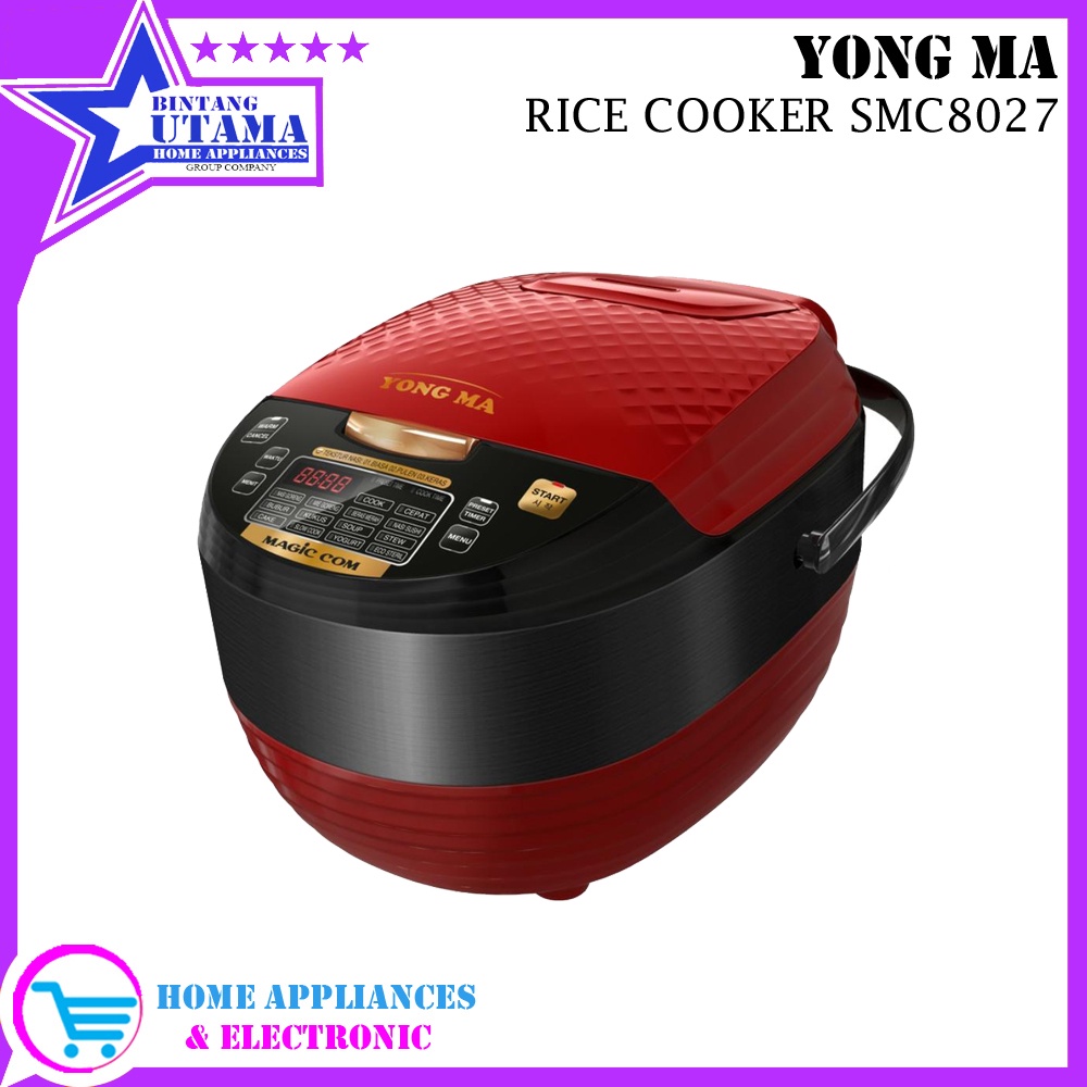 (COD) YONG MA MAGIC COM 2L SMC 8027 / RICE COOKER YONG MA SMC8027 / SMC 8027 / SMC-8027 [ MERAH ]