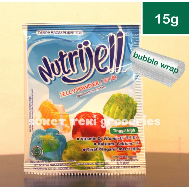 Nutrijell Plain / Tanpa Rasa kemasan reguler 15 gr per sachet