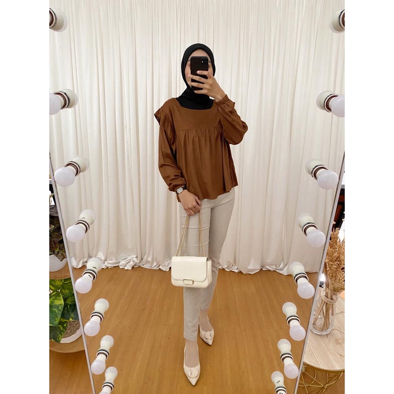 CROPY BLOUSE - RAYON VISCOSE - BLOUSE WANITA - REALPICTURE 100%-COCO