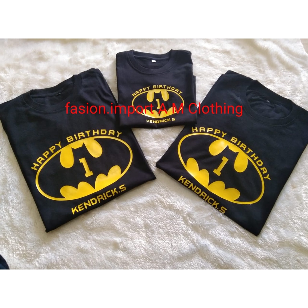 KAOS ULANG TAHUN BADMAN / KAOS ULANG TAHUN ANAK / KAOS SABLON ULANG TAHUN COUPLE FAMILY / KAOS SABLO
