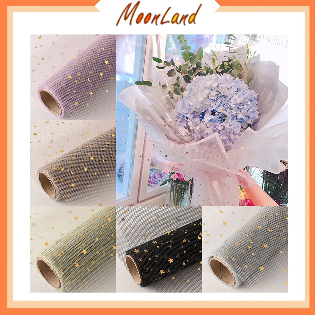 MoonLand FLOWER WRAPPING BOUQUET KERTAS BUNGA KOREAN FANCY POLINET GLITTER BUKET BUNGA FLORIST (KB47)