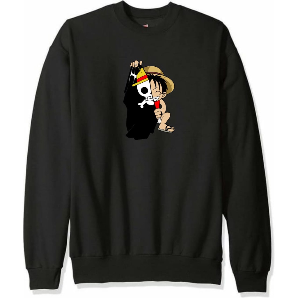 Crew Neck Black Motif Terbaru  Simpel Pria Wanita Premium Bear