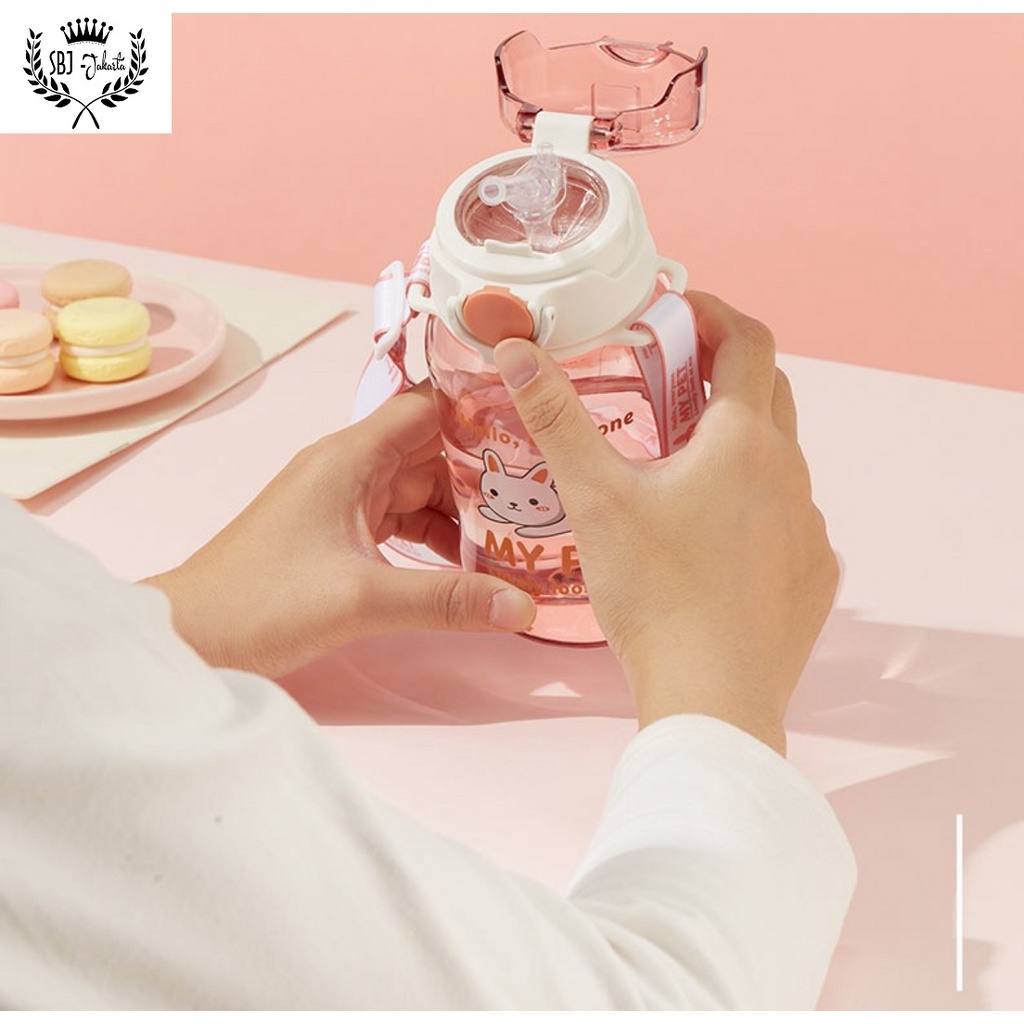 BOTOL MINUM ANAK Diller My Pet TRITAN BPA FREE 550ml dengan Sedotan