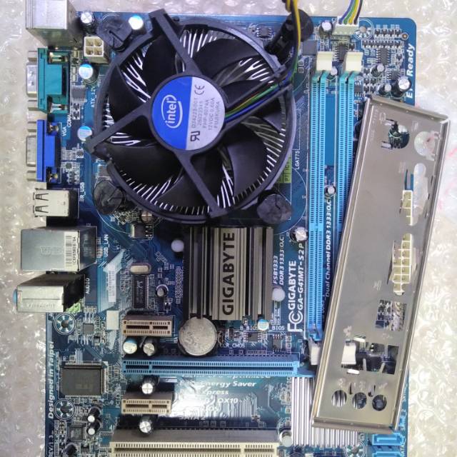 Paket mainboard lga g41 DDR3 prosesor core 2 duo e8500 plus fan - Asus Gigabyte