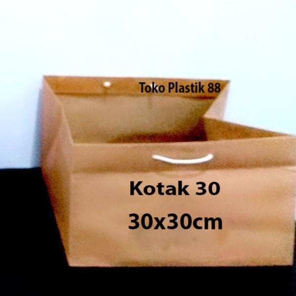 

(TERLARIS) READY STOK !!! Paperbag Coklat Polos Size Kotak 30