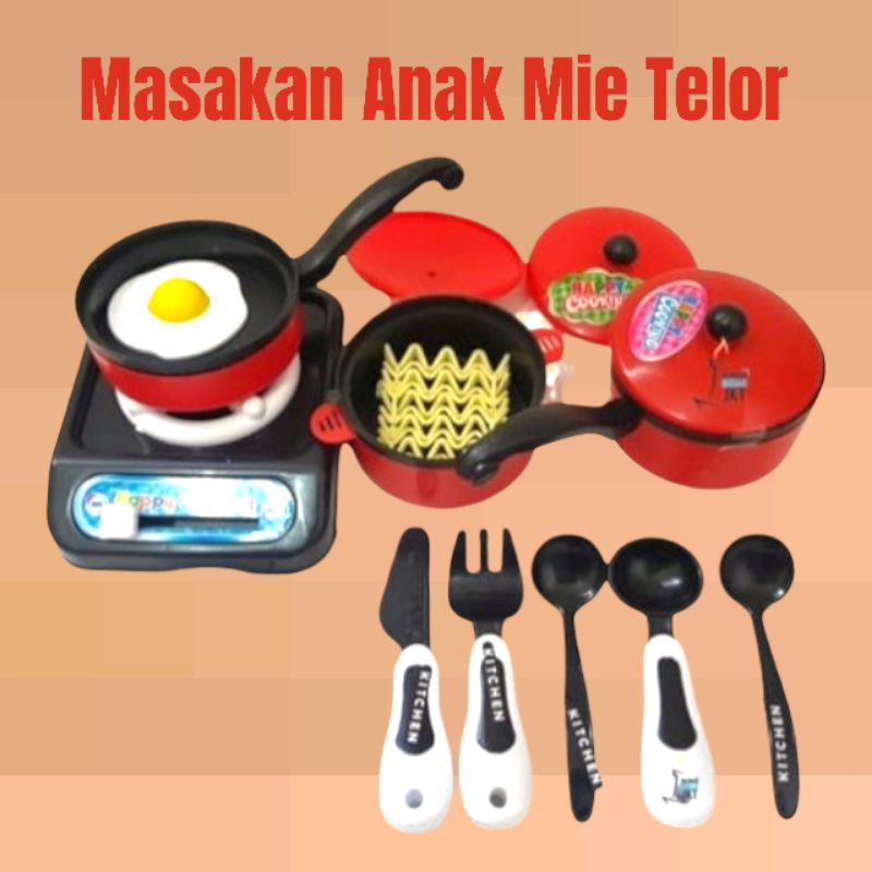 Mainan Anak Masak-Masakan Mie Telor Ceplok Kitchen Set Kompor LM9