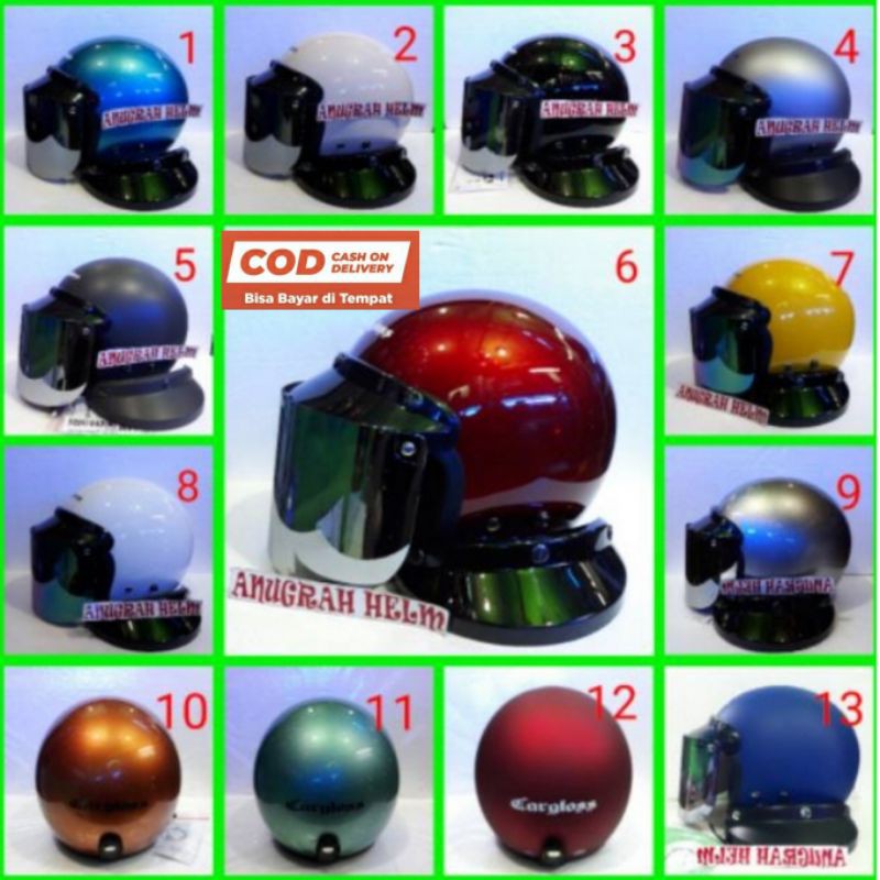 HELM CARGLOSS  CFM RETRO KACA DATAR ORIGINAL CARGLOSS