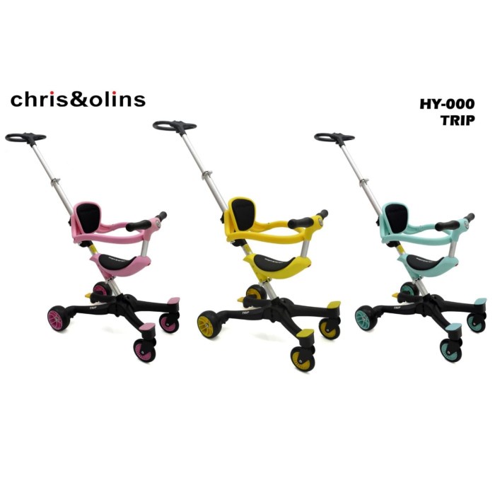 Chris Olins Trip / Stroller Traveller / Trike Kereta Dorong Anak Rider HY-000 - Yellow