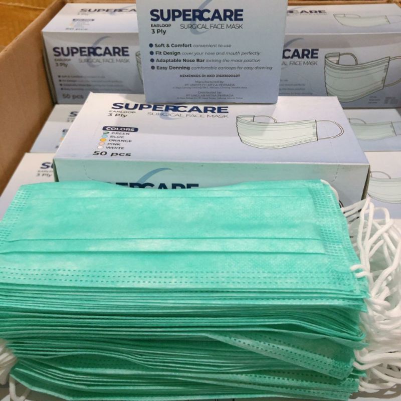 Masker SUPERCARE 3 ply medis, Kemenkes