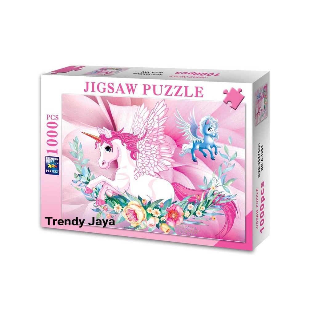 Puzzle 1000 Pcs Jigsaw Puzzle 50 X 75 Cm Besar ( Rainbow Unicorn )