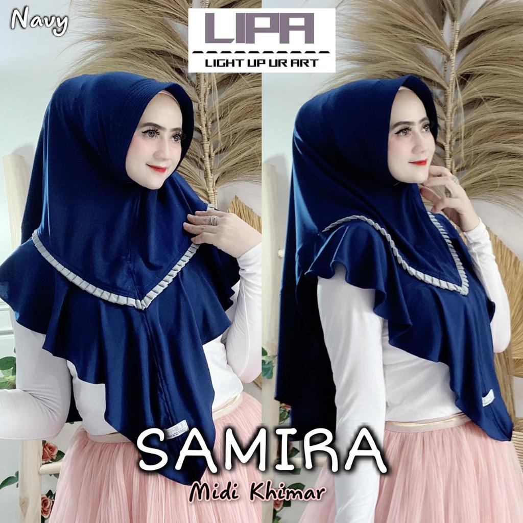 Jilbab Instan Bergo Jersey Samira Ori Lipa-NAVY