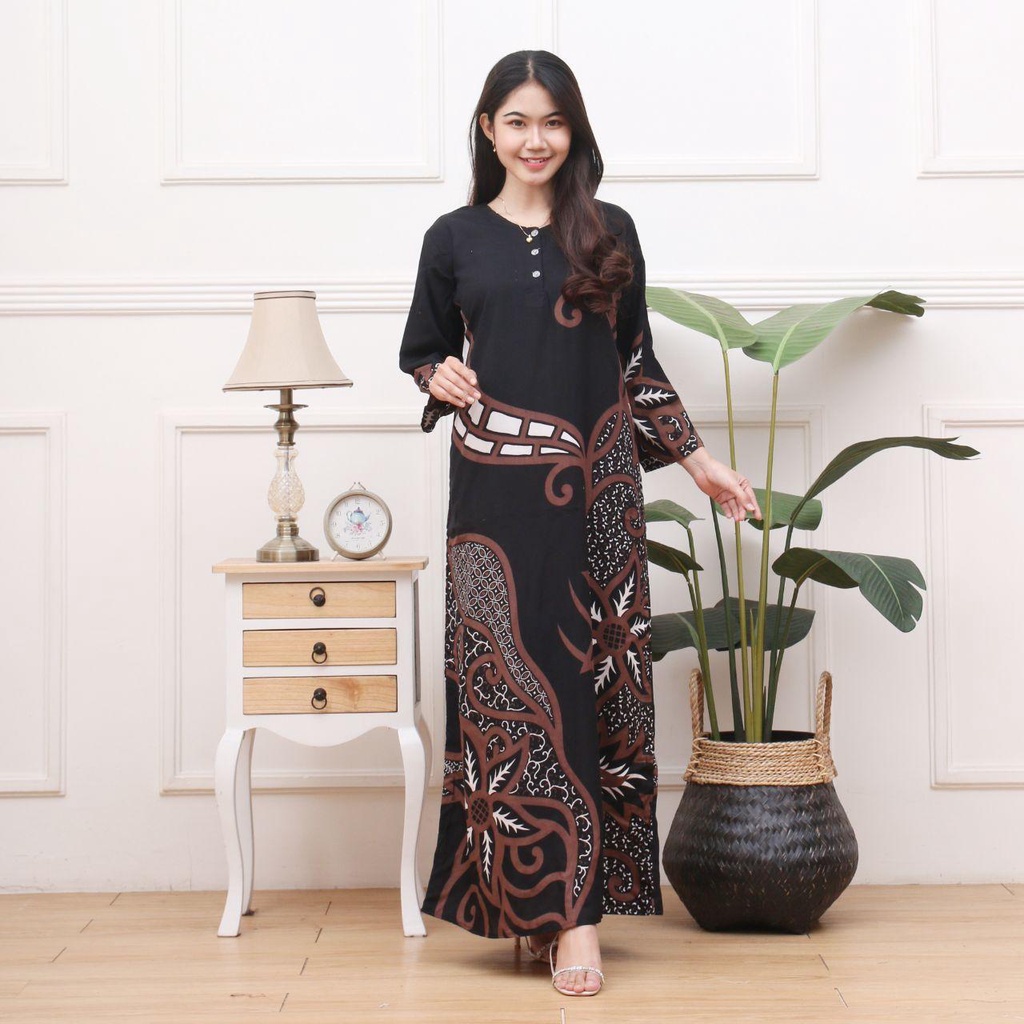 Longdres Batik FLORETTA Daster busui  Baju batik  Baju tidur  Dress batik