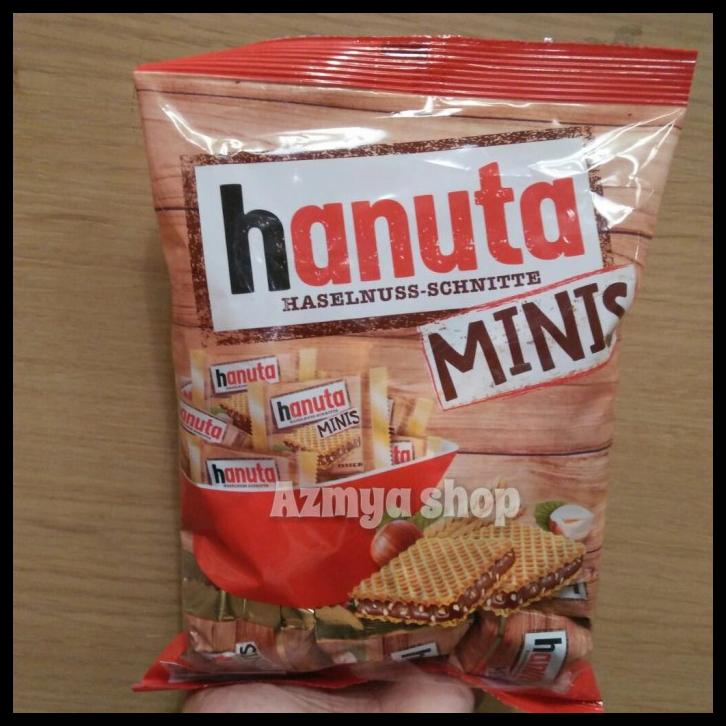 

Hanuta Wafers Haselnuss Minis-Wafer Bentuk Waffle 200Gr