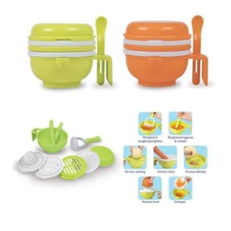 Baby Safe Food Griding Set - Babysafe Mangkok Makan Pengahalus Makanan Mpasi Bayi