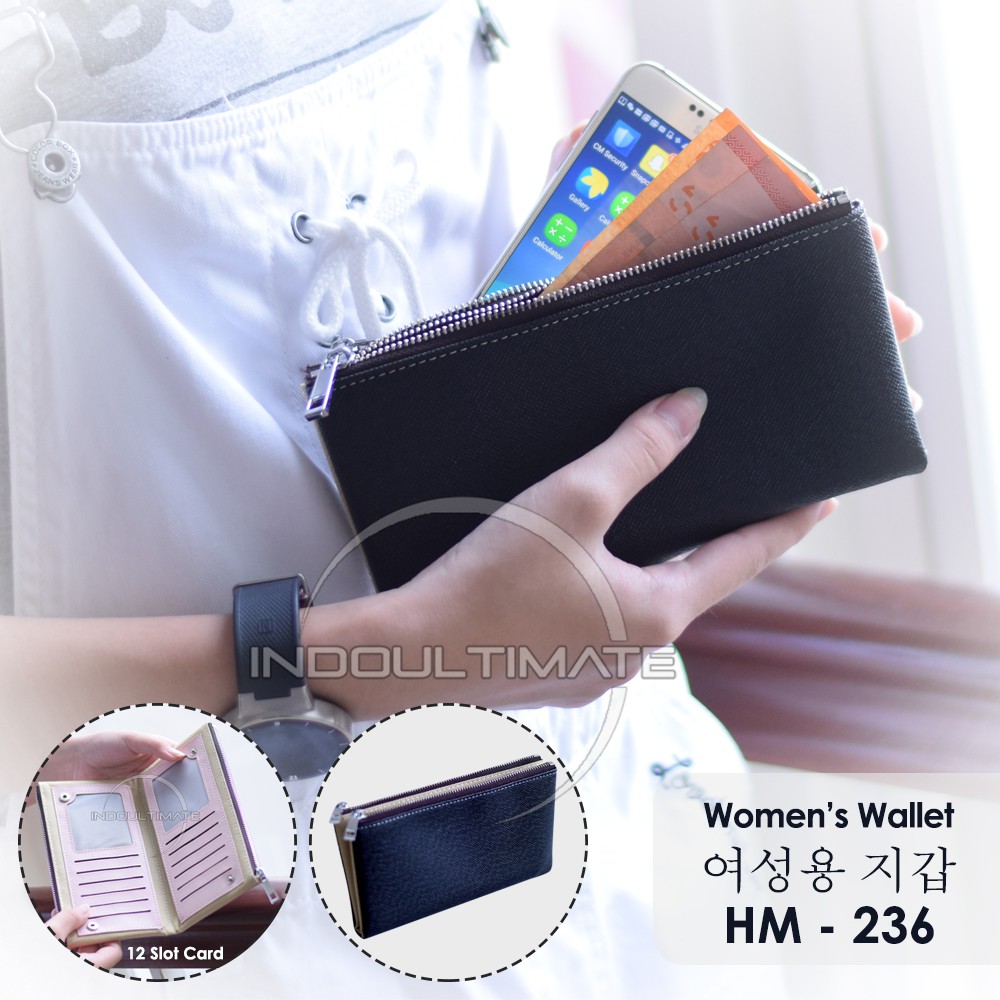 Ultimate Dompet Wanita HM236  Dompet Cewek Kartu ATM Panjang Kulit Import Murah Lucu Korea Import