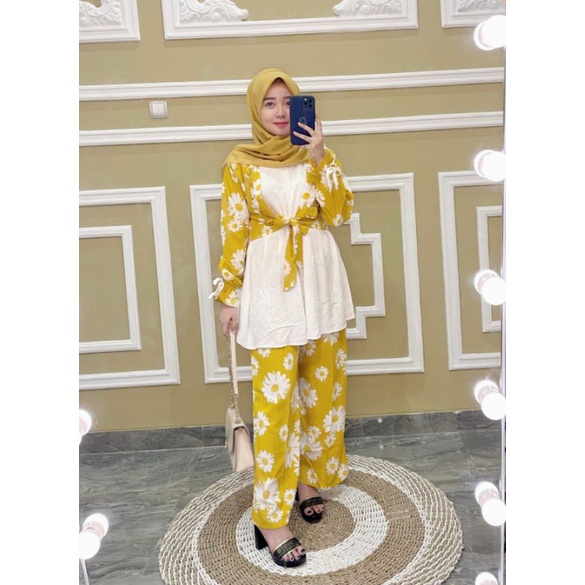 one set  wanita terbaru oneset rayon mix wolpeach premium setelan wanita