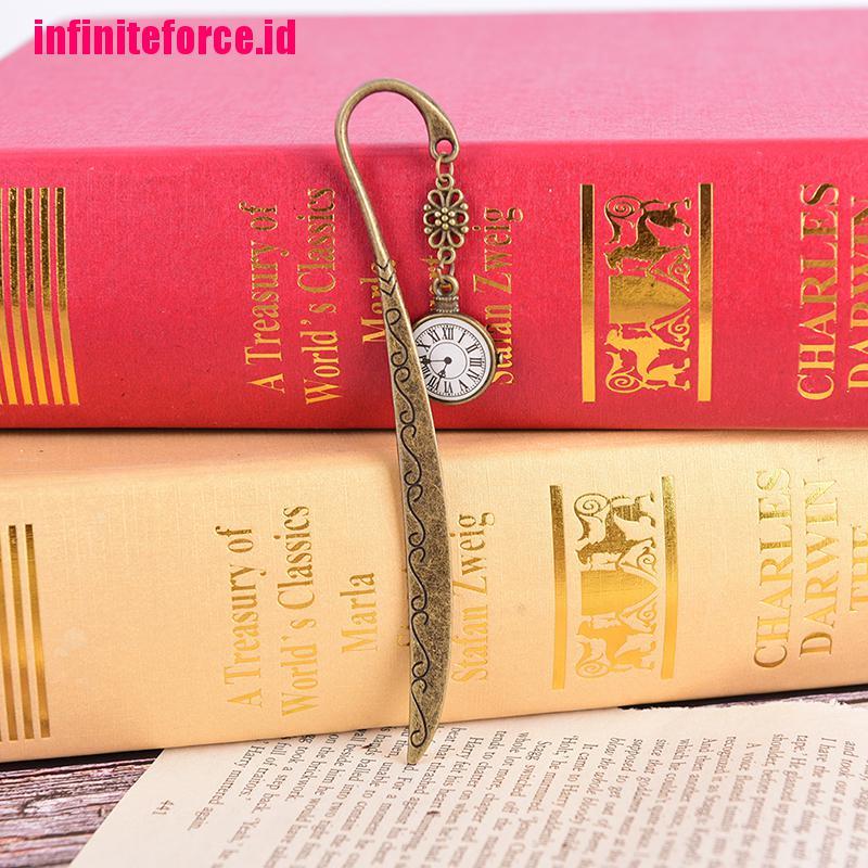 retro vintage metal alloy bronze bookmark document book mark label diy for