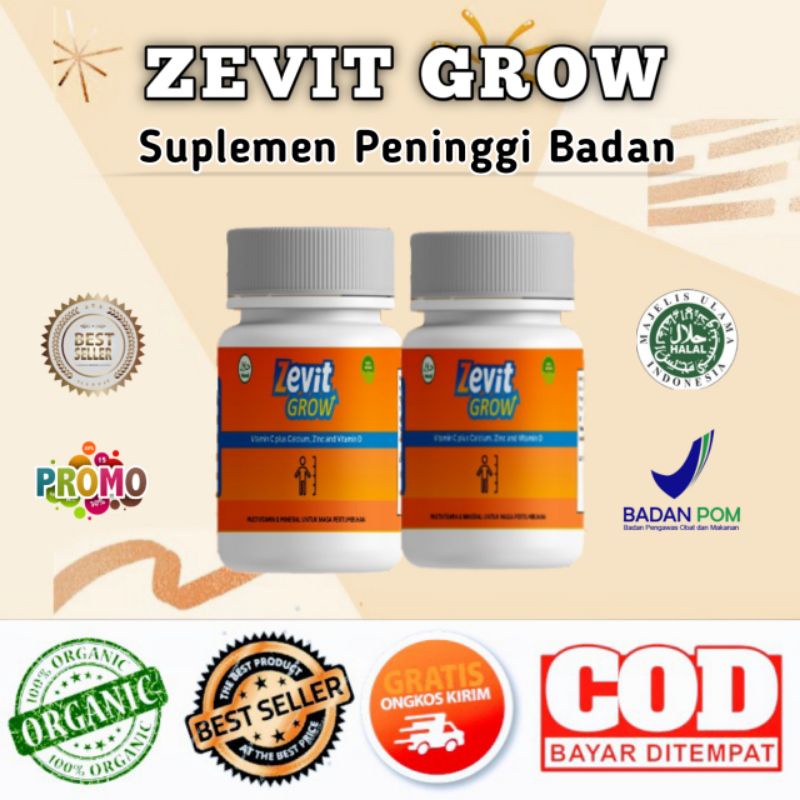 ZEVIT GROW PENINGGI BADAN / PENINGGI BADAN TERBAIK | OBAT PENINGGI BADAN