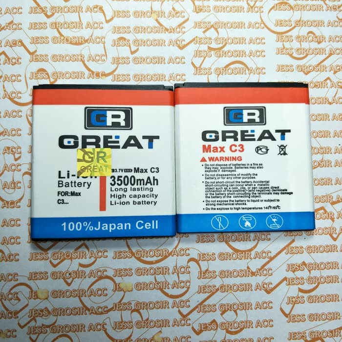 Baterai Battery Batre GREAT Double Power IC Protection ANDROMAX C3 , H11308