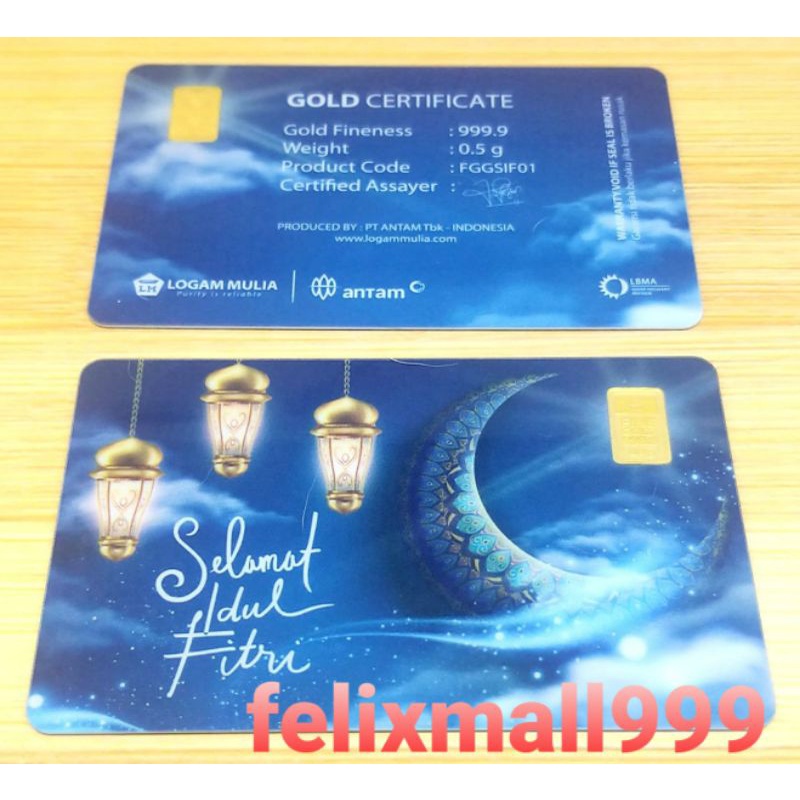 GIFT SERIES ANTAM BARAKALLAHU FII UMRIK / HAPPY BIRTHDAY / SELAMAT / LOVE / HAPPY WEDDING 0.5 GRAM /