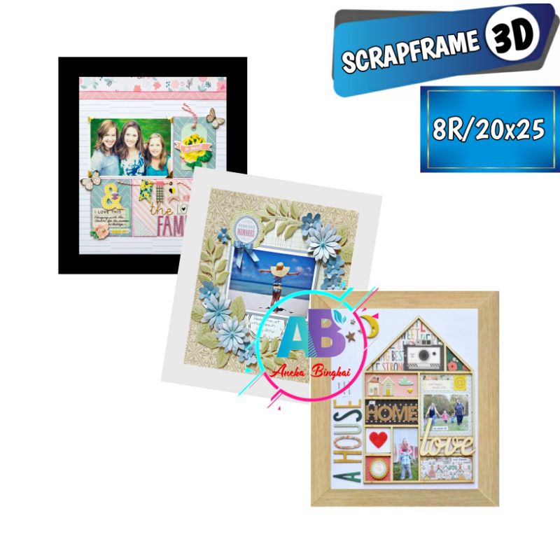 Bingkai/Frame/Pigura 8R/10R (20x25) Scrapbook (3D), Bingkai Pop Up