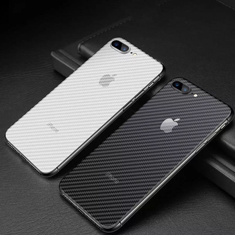 Garskin Carbon 3D iPhone IP 6 7 8 Plus - Skin Karbon Stiker Anti Gores Belakang Serat Fiber Premium