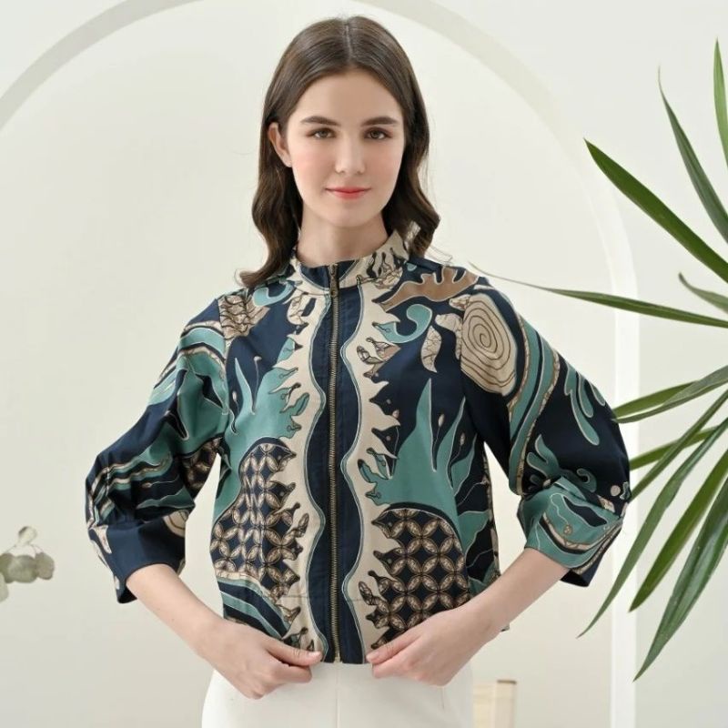 Size Jumbo : Jaket Bomber Batik / Jaket Batik Wanita /Outer Batik-REBECCA