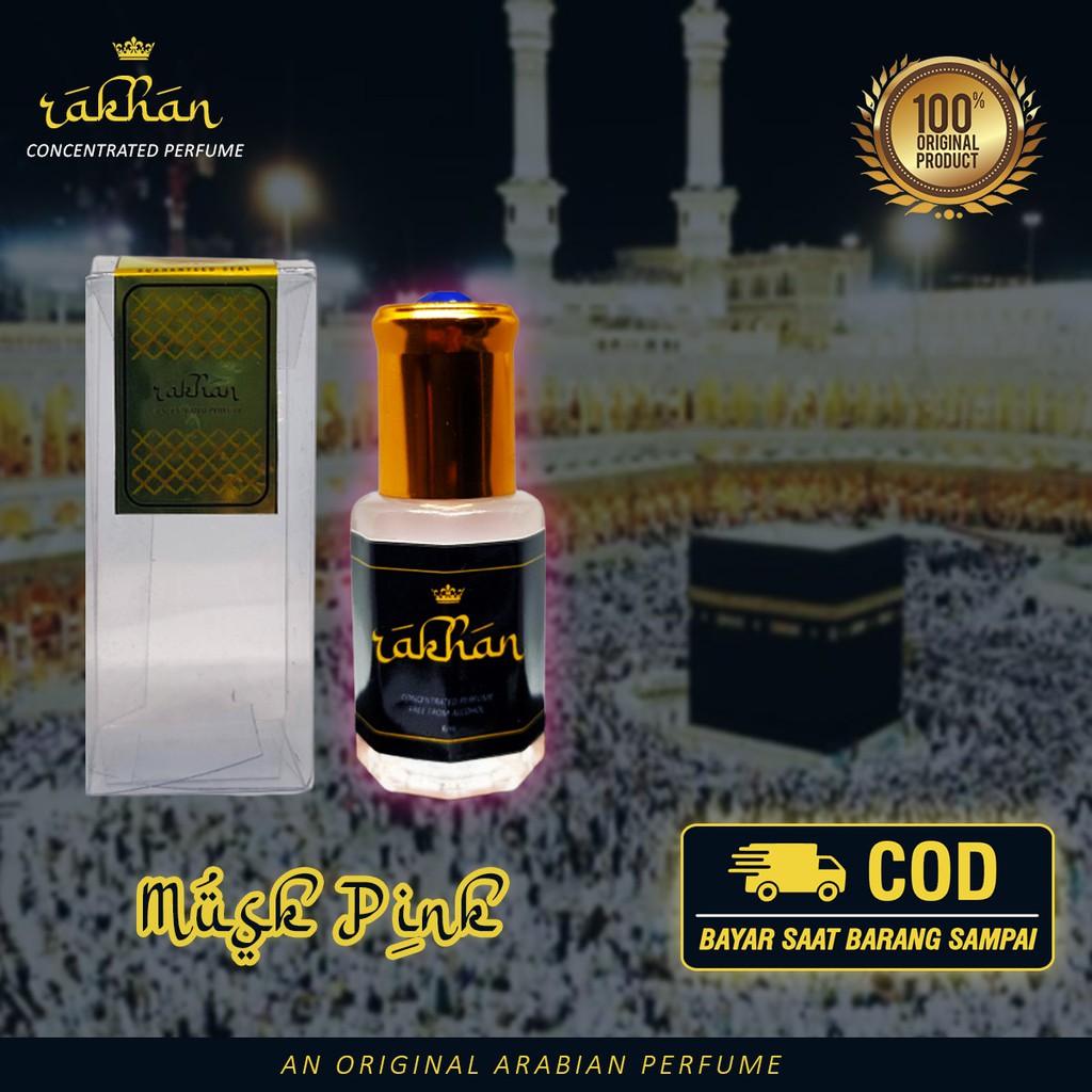 Parfum Musk Thaharah Pink Original | Minyak Wangi Misk Pink Non Alkohol Wangi Lembut & Tahan Lama