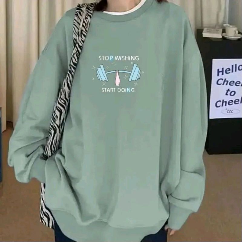 Stop Wishing Sweater Basic Oversized