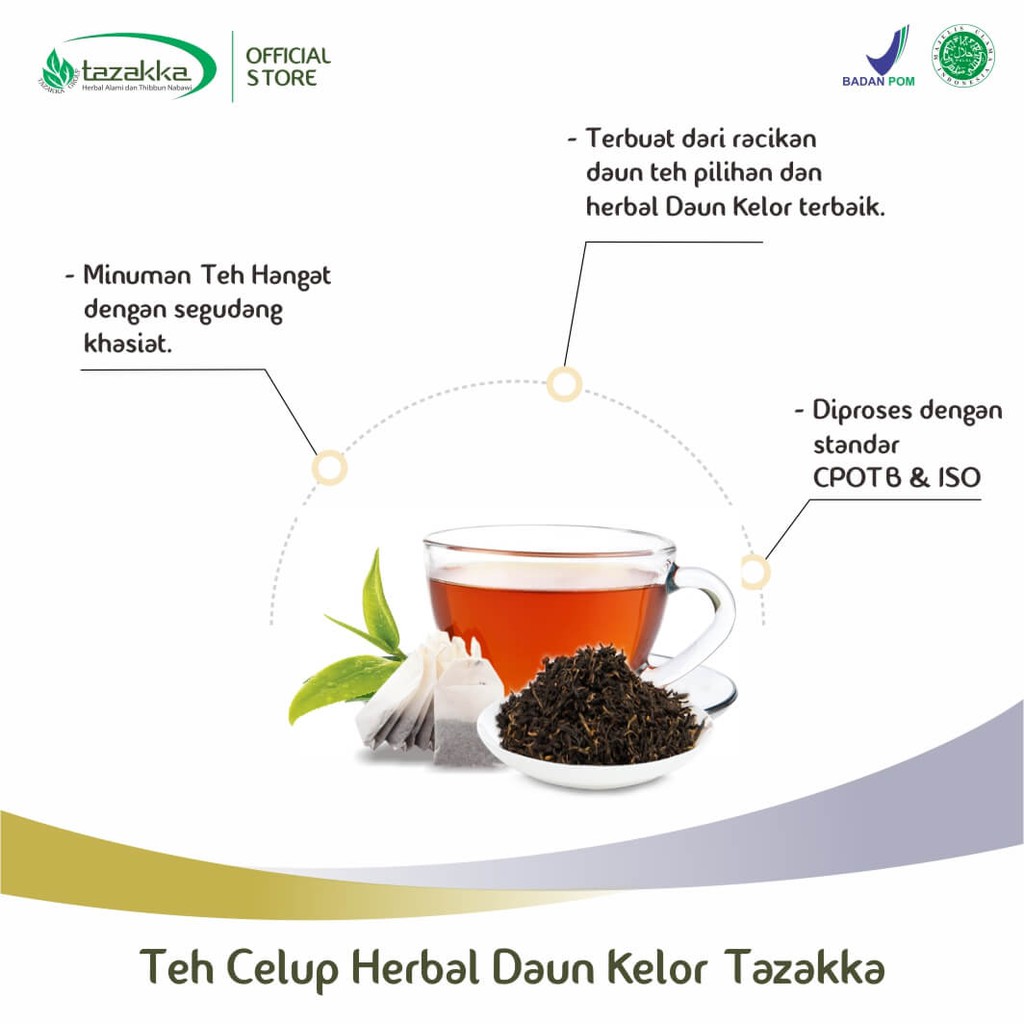 Teh Celup Daun Kelor Tazakka Halal BPOM ORIGINAL